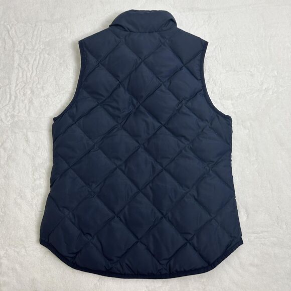J.Crew Vest Womens XS Navy Excursion Quilted Down Puffer Zip Pockets High Neck - Picture 5 of 10